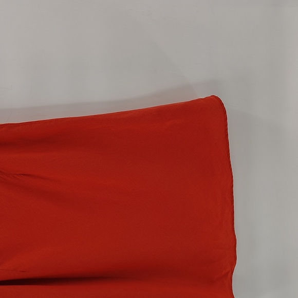 Ann Taylor Dark Coral A Line Knee Skirt Size 8 Hidden Side Zipper Flowy - Picture 3 of 8